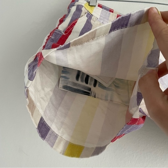 Anthropologie Shorts Anthropologie Rainbow Stripe Chino Shorts white purple - Picture 7 of 10